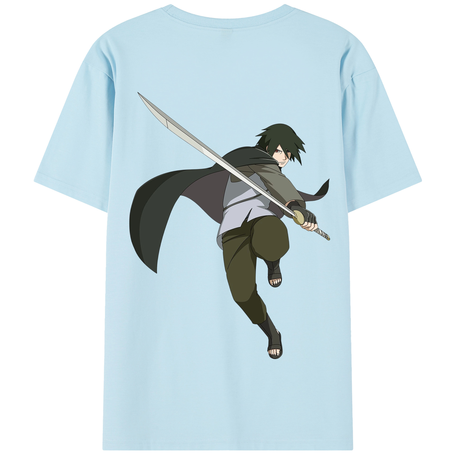 （画像用） NARUTO -ナルト- うちは サスケ Uchiha Sasuke 綿100％半袖Tシャツ（背面プリント）